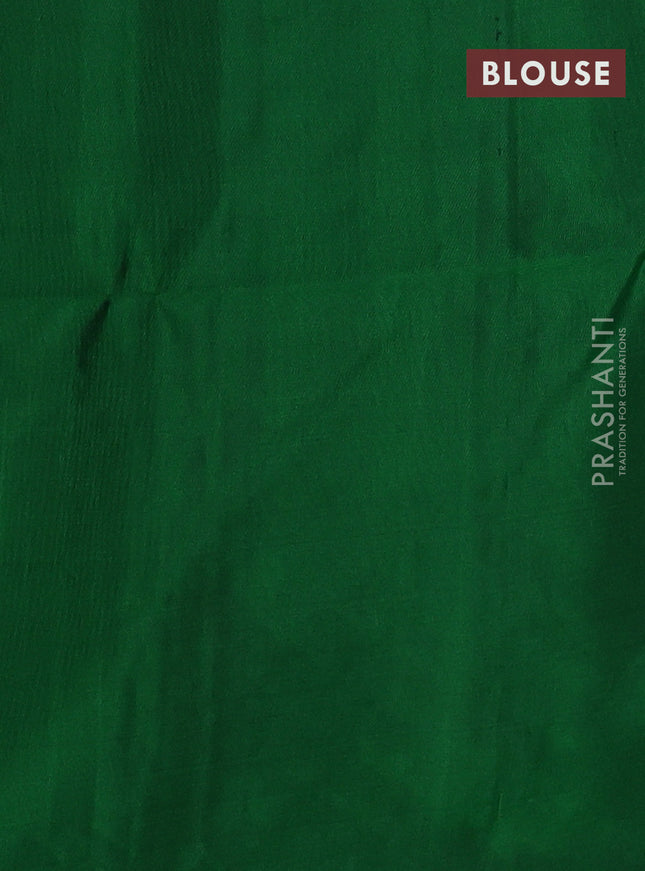 Pure soft silk saree green with zari woven buttas in borderless style