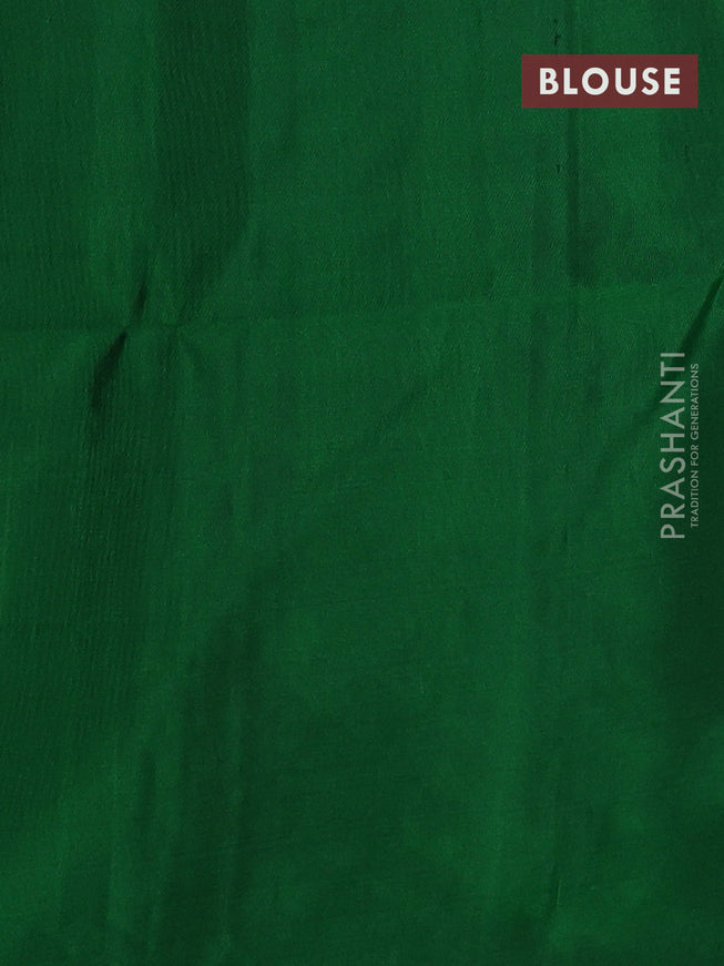 Pure soft silk saree green with zari woven buttas in borderless style
