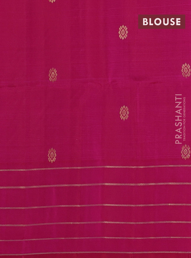 Pure soft silk saree lime green and pink with zari woven buttas and rich zari woven border