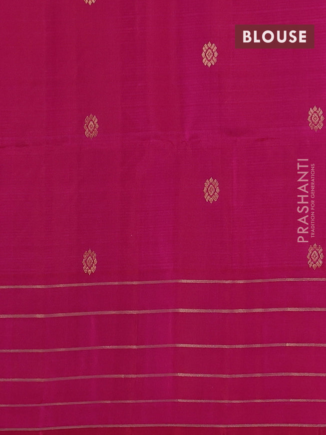 Pure soft silk saree lime green and pink with zari woven buttas and rich zari woven border