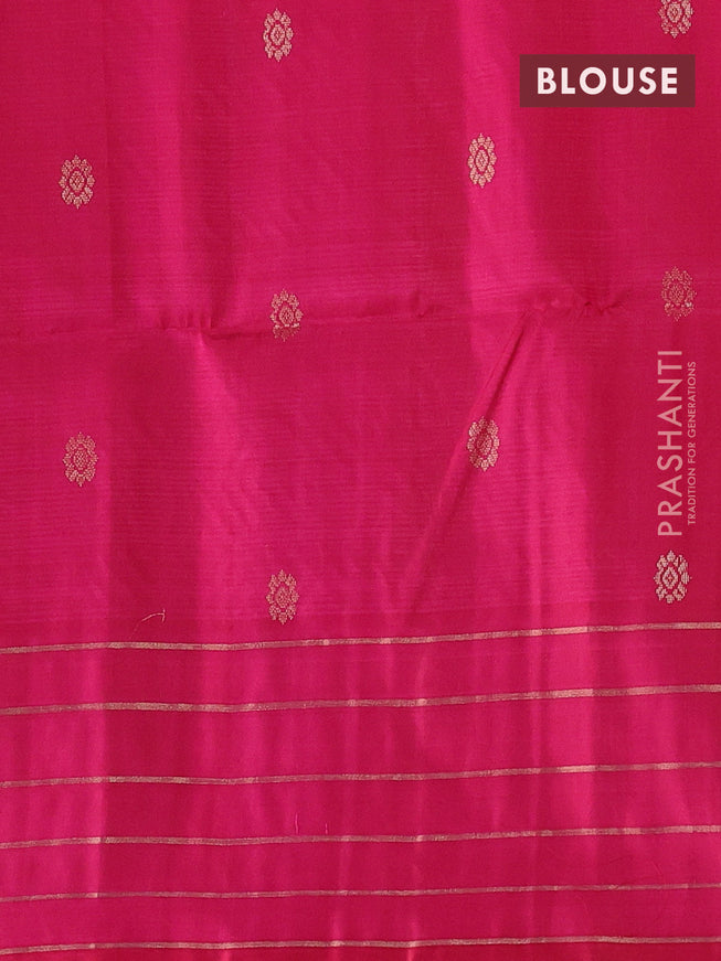 Pure soft silk saree beige and pink with zari woven buttas and rettapet zari woven border