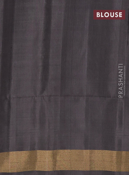 Pure soft silk saree off white and grey with silver & gold zari woven buttas and rich zari woven border