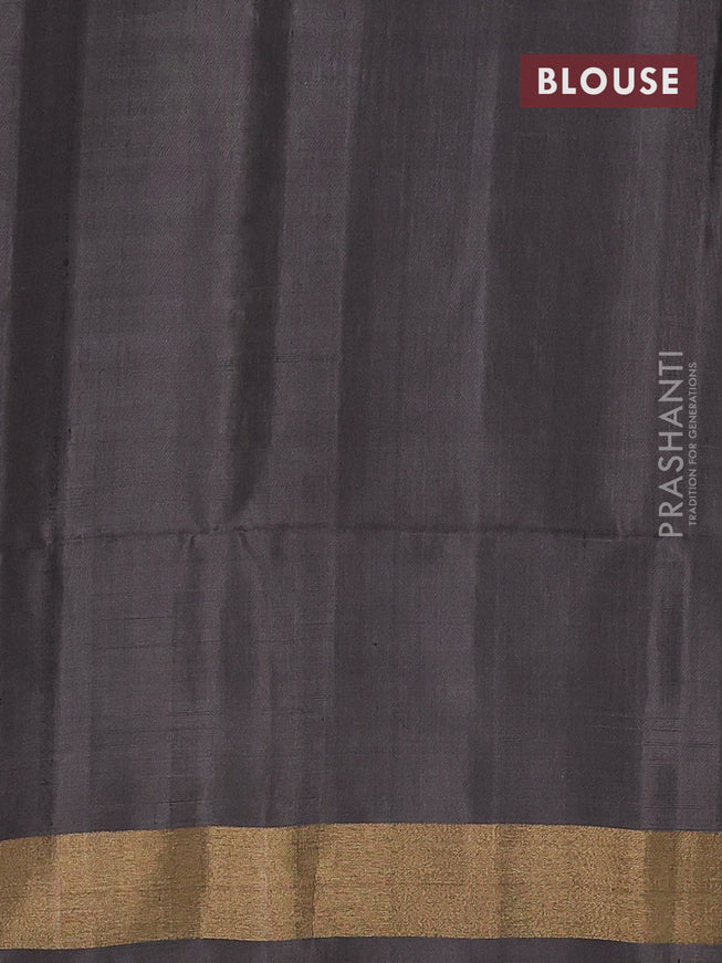 Pure soft silk saree off white and grey with silver & gold zari woven buttas and rich zari woven border