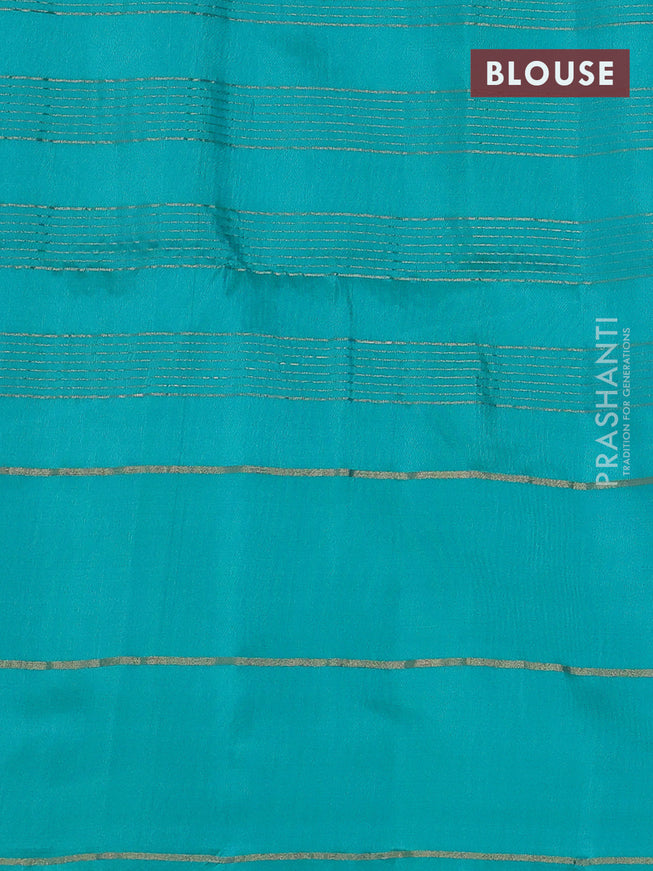 Pure soft silk saree coffee brown and teal blue with allover zari checked pattern and zari woven simple border