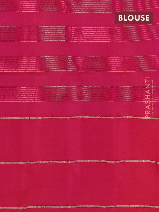 Pure soft silk saree violet and dual shade of pinkish orange with allover zari checked pattern and zari woven simple border