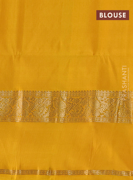 Pure soft silk saree cs blue and yellow with zari woven buttas and rettapet zari woven border