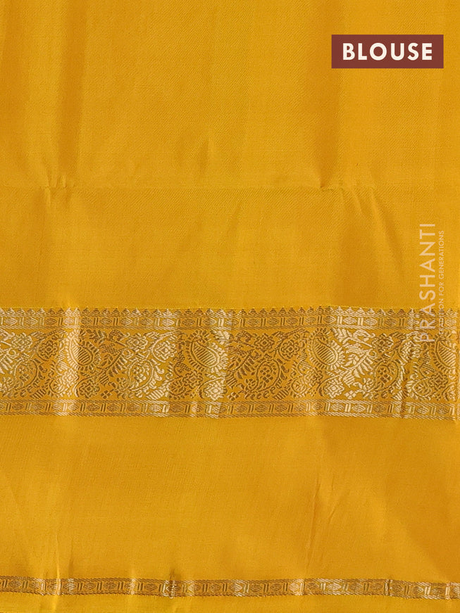 Pure soft silk saree cs blue and yellow with zari woven buttas and rettapet zari woven border