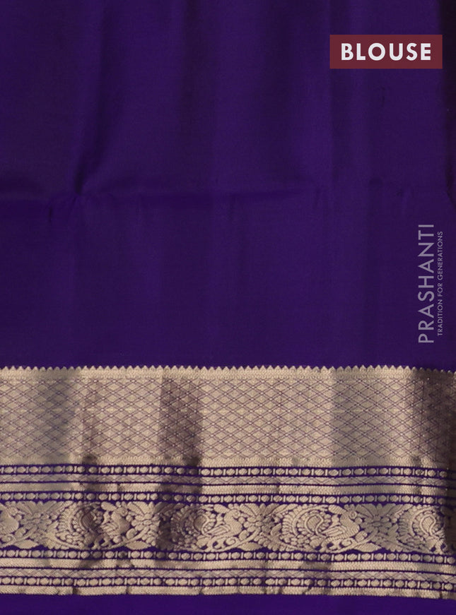 Pure soft silk saree dual shade of pinkish orange and violet with allover zari checked pattern & buttas and zari woven border