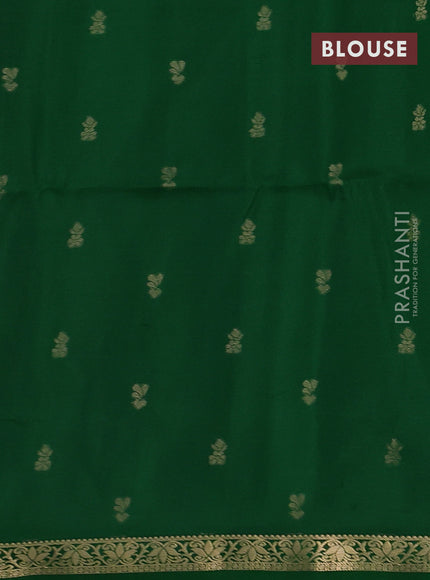 Pure soft silk saree lime green and green with zari woven buttas and zari woven border