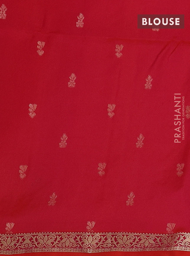 Pure soft silk saree off white and dual shade of pinkish orange with zari woven buttas and zari woven border