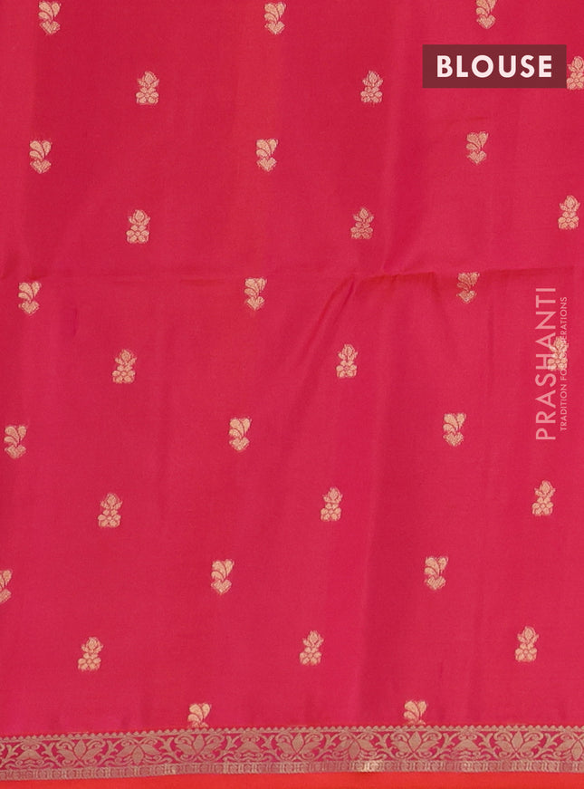 Pure soft silk saree mustard yellow and dual shade of pinkish orange with zari woven buttas and zari woven border