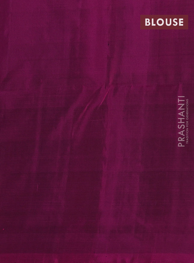Pure soft silk saree black and magenta pink with zari woven buttas and long zari woven border