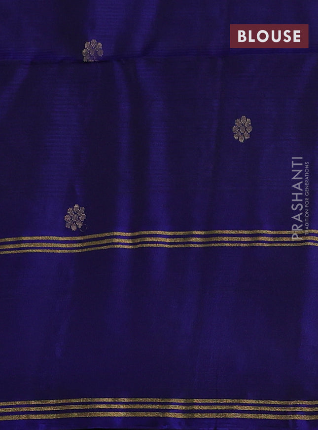 Pure soft silk saree light pink and blue with zari woven buttas and rettapet zari woven border