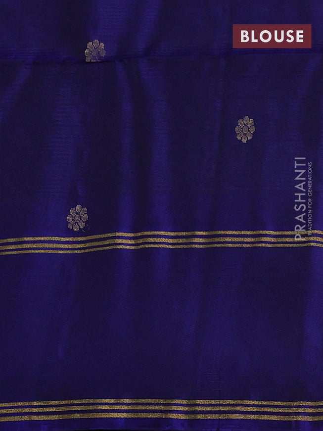 Pure soft silk saree light pink and blue with zari woven buttas and rettapet zari woven border