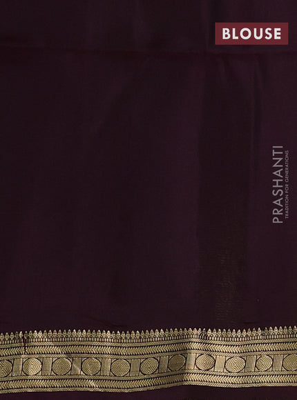 Pure soft silk saree fluorescent green and wine shade with zari woven buttas and zari woven border