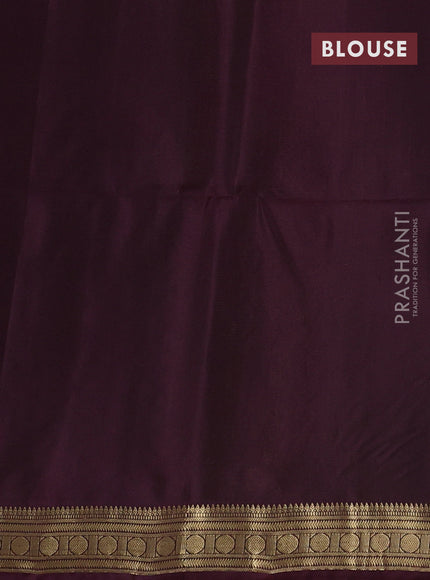 Pure soft silk saree fluorescent green and wine shade with zari woven buttas and zari woven border