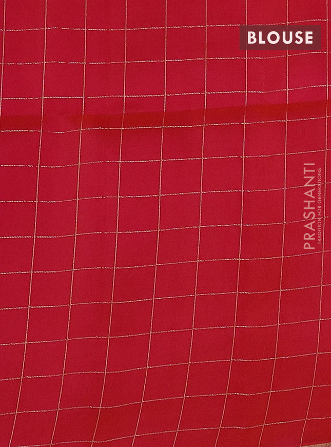 Pure soft silk saree mustard yellow and dual shade of pinkish orange with allover small zari checks & buttas and simple zari border