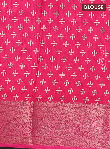 Semi dola saree pink with allover prints and zari woven border