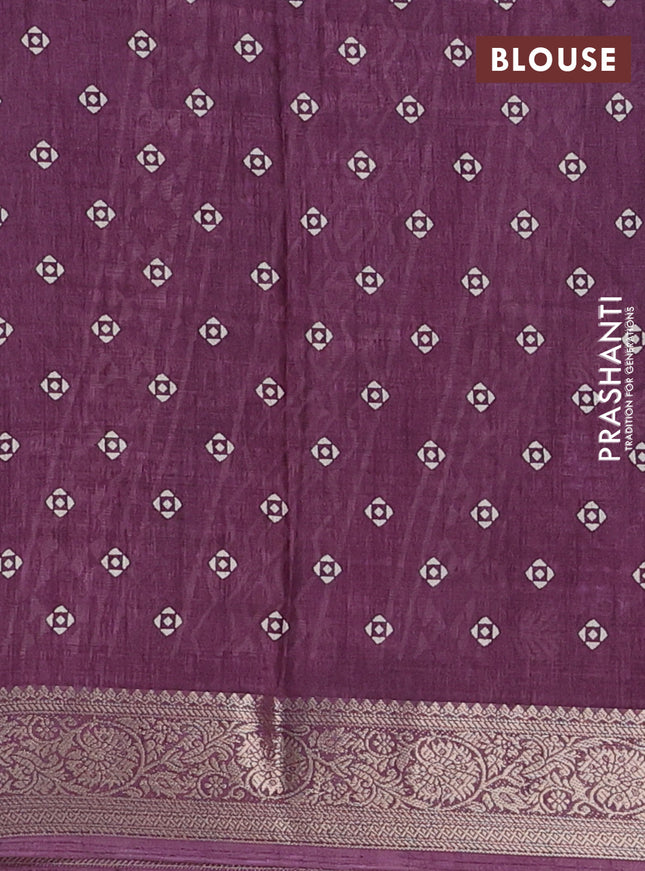 Semi dola saree wine shade with floral butta prints and zari woven border