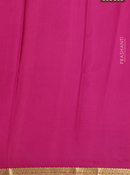 Pure mysore silk saree light blue and pink with plain body and zari woven border