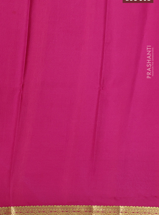 Pure mysore silk saree light blue and pink with plain body and zari woven border