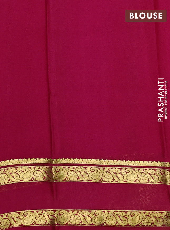 Pure mysore silk saree light pink and pink with plain body and rettapet zari woven border