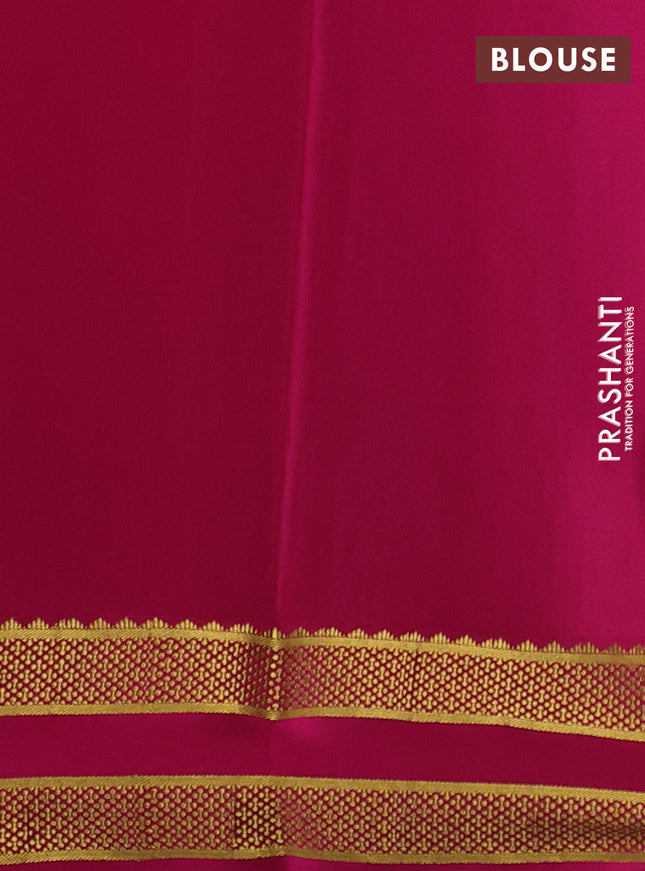Pure mysore silk saree light blue and pink with allover small zari checked pattern and rettapet zari woven border