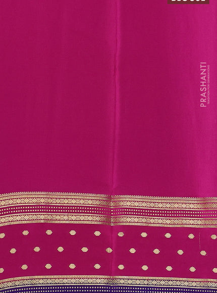 Pure mysore silk saree teal blue and pink blue with zari woven buttas and long zari woven border