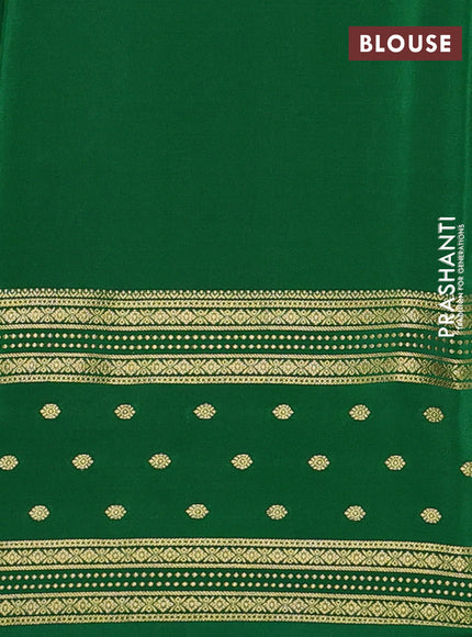 Pure mysore silk saree light pink and purple green with zari woven buttas and long zari woven border