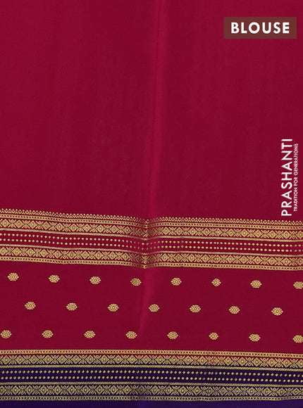 Pure mysore silk saree light blue and pink blue with zari woven buttas and long zari woven border