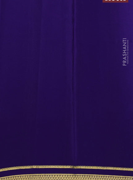 Pure mysore silk saree cs blue and blue with allover zari checked pattern and zari woven border