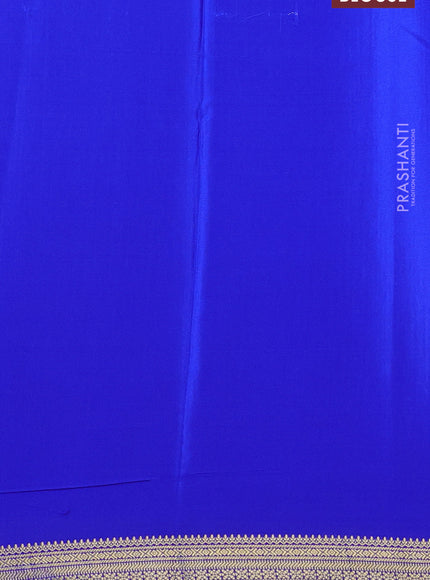 Pure mysore silk saree royal blue with allover small zari checks & buttas and zari woven border