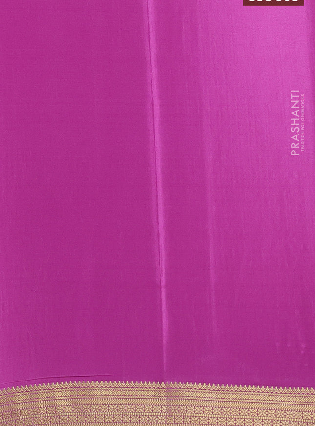 Pure mysore silk saree pink with allover small zari checks & buttas and zari woven border