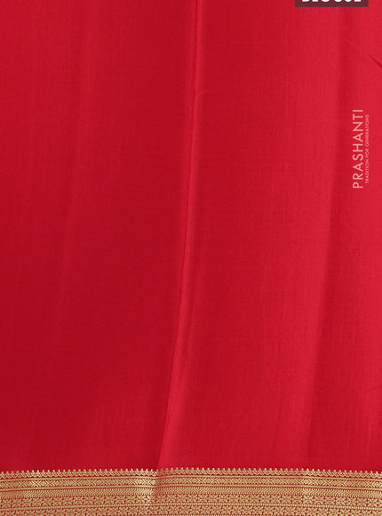 Pure mysore silk saree red with allover small zari checks & buttas and zari woven border