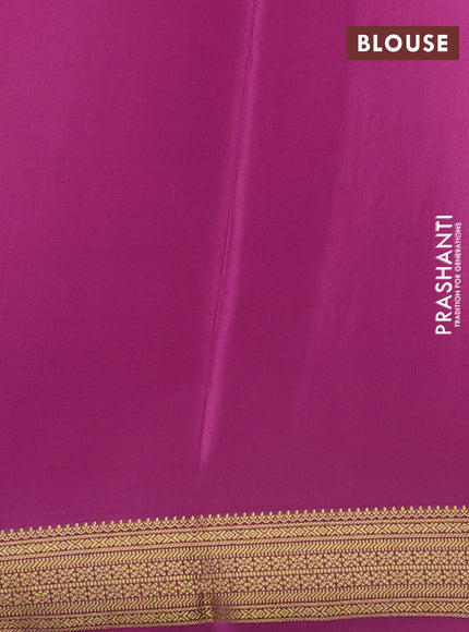 Pure mysore silk saree light pink with allover small zari checks & buttas and zari woven border