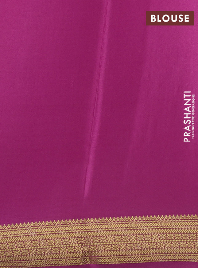 Pure mysore silk saree light pink with allover small zari checks & buttas and zari woven border