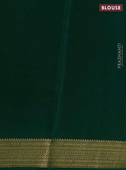 Pure mysore silk saree red and green with allover small zari checks & buttas and zari woven border