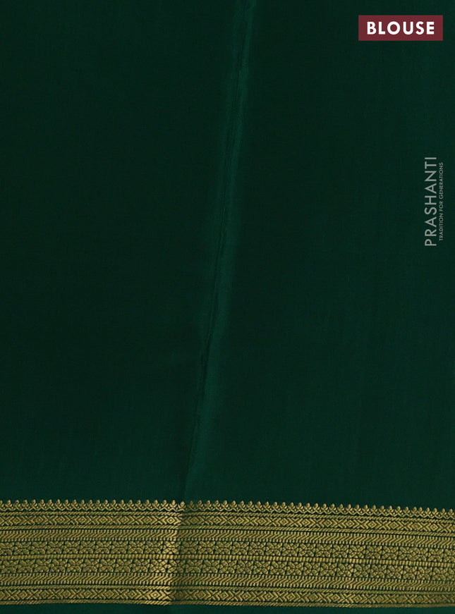 Pure mysore silk saree red and green with allover small zari checks & buttas and zari woven border