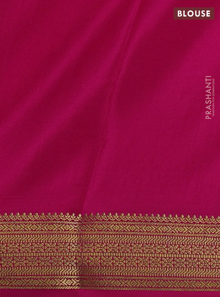 Pure mysore silk saree pink with allover small zari checks & buttas and zari woven border