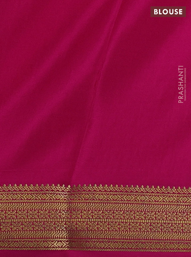 Pure mysore silk saree pink with allover small zari checks & buttas and zari woven border
