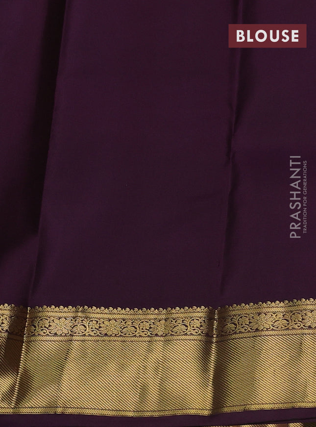 Pure kanchipuram silk saree dark magenta pink and wine shade with zari woven buttas and zari woven border