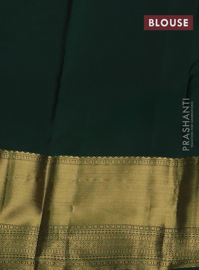 Pure kanchipuram silk saree dual shade of pinkish orange and green with allover zari woven 1000 buttas and zari woven border