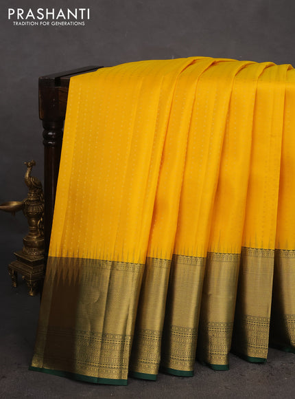 Pure kanchipuram silk saree yellow and green with allover zari woven 1000 buttas and zari woven border