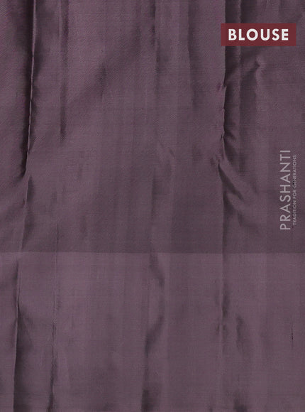 Pure kanchipuram silk saree rust shade with allover zari weaves and zari woven butta border