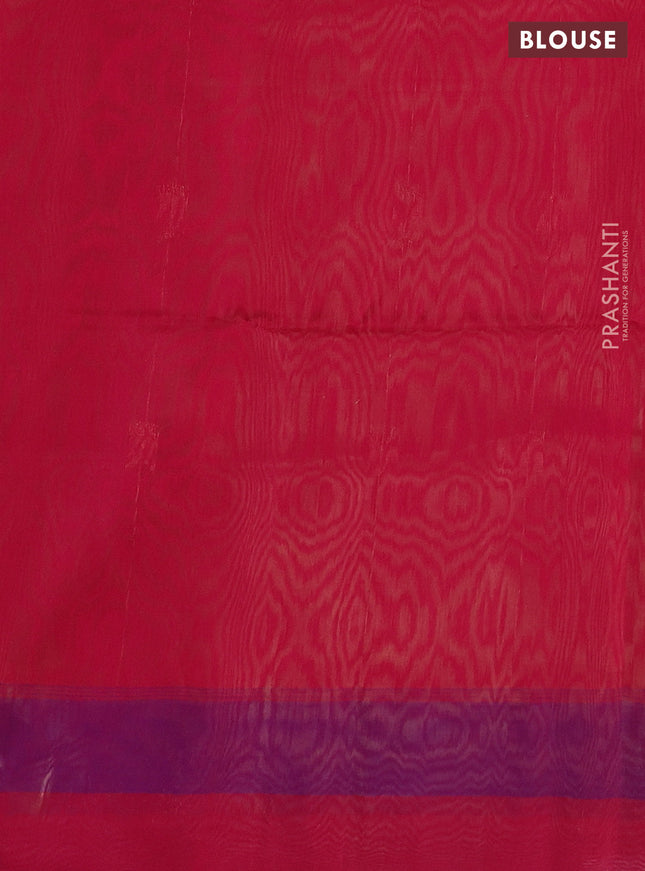 Kora silk cotton saree sandal and pink with zari woven buttas and simple border