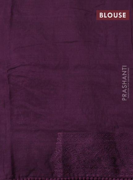 Dola silk saree wine shade with allover floral embroidery work and chikankari work border