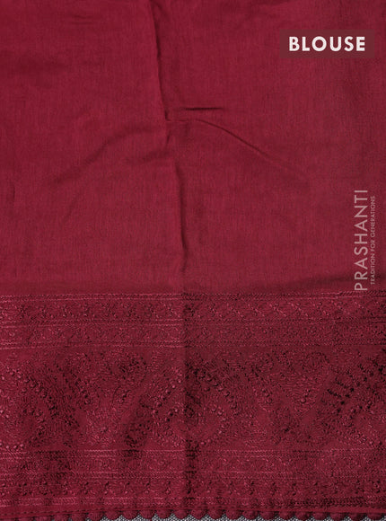 Dola silk saree maroon with allover floral embroidery work and chikankari work border