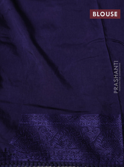 Dola silk saree dark blue with allover floral embroidery work and chikankari work border