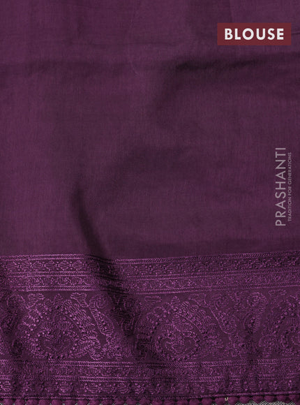 Dola silk saree wine shade with allover floral embroidery work and chikankari work border