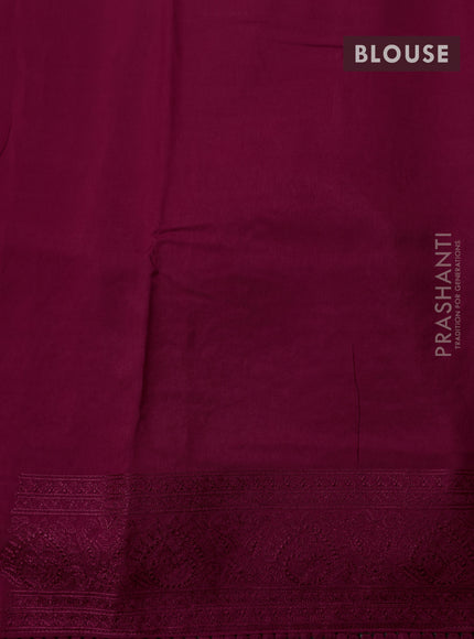 Dola silk saree maroon with allover floral embroidery work and chikankari work border